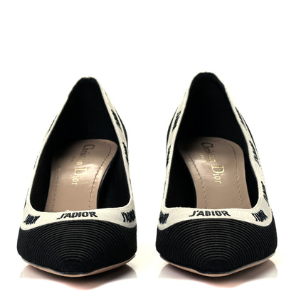 Christian Dior Technical Canvas Ribbon Embroidered J'Adior 65mm Pumps 35 Black 3 of 10