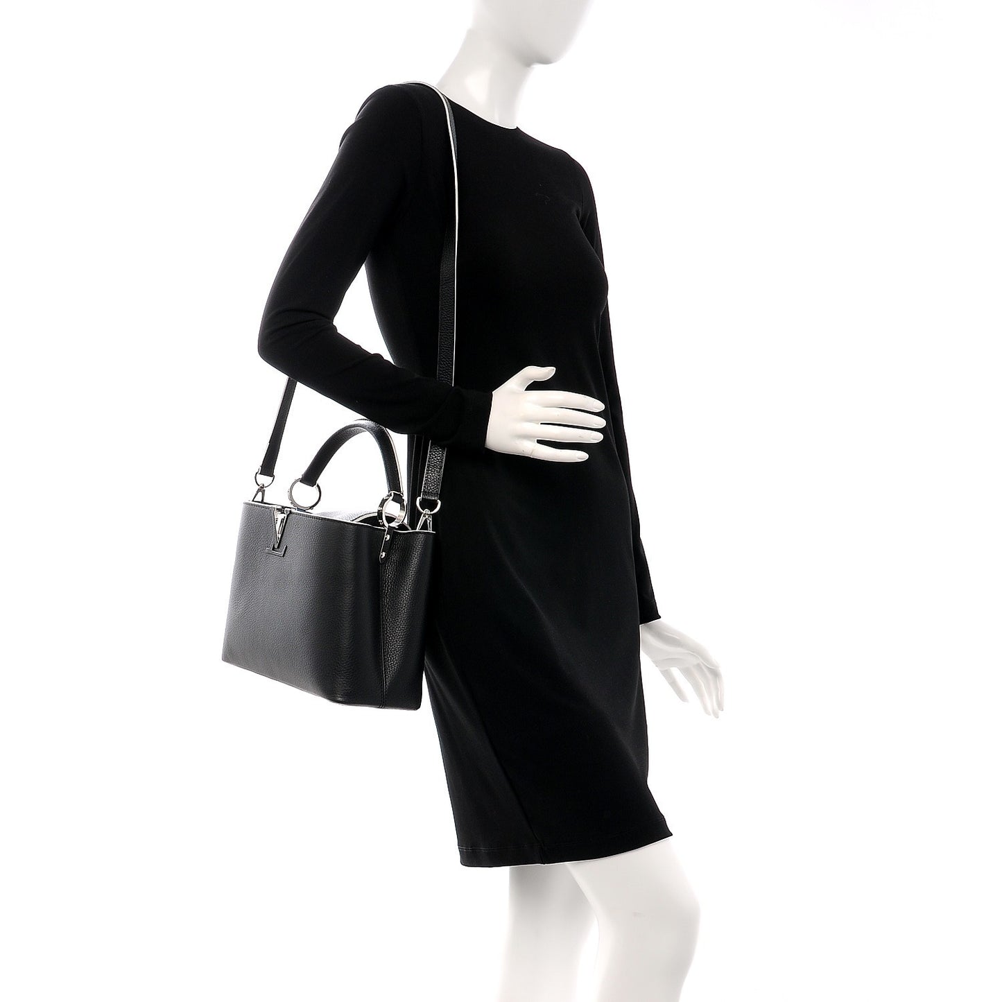 Taurillon Capucines PM Black White