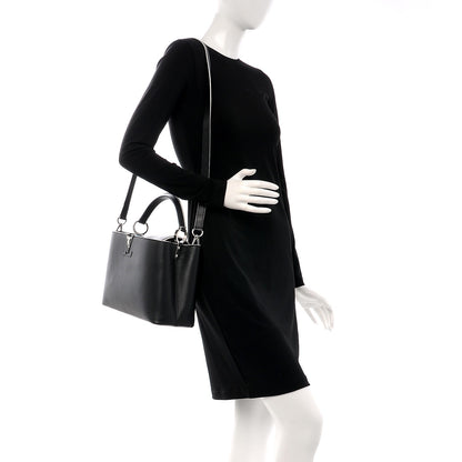 Louis Vuitton Taurillon Capucines PM Black White 2 of 8