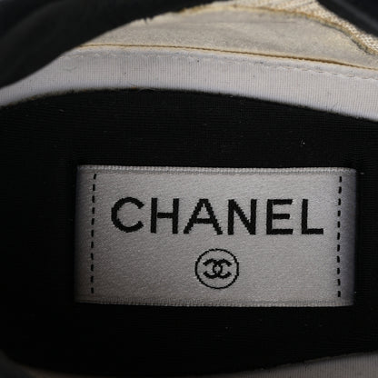 Chanel Fabric Suede Kidskin CC Sneakers 41 Dark Navy White 8 of 8