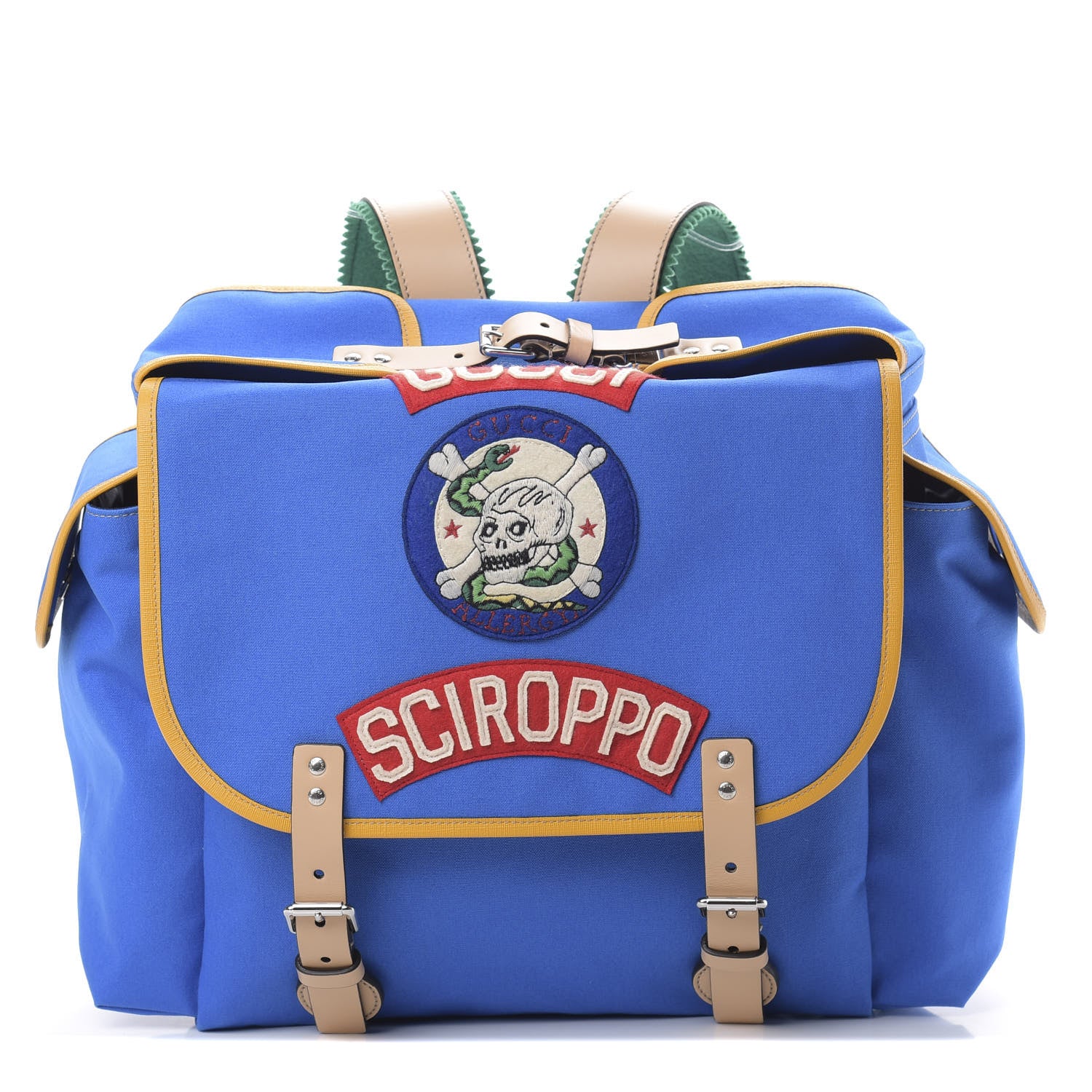 Gucci Canvas Childrens Sciroppo Patch Backpack Blue 1 of 11