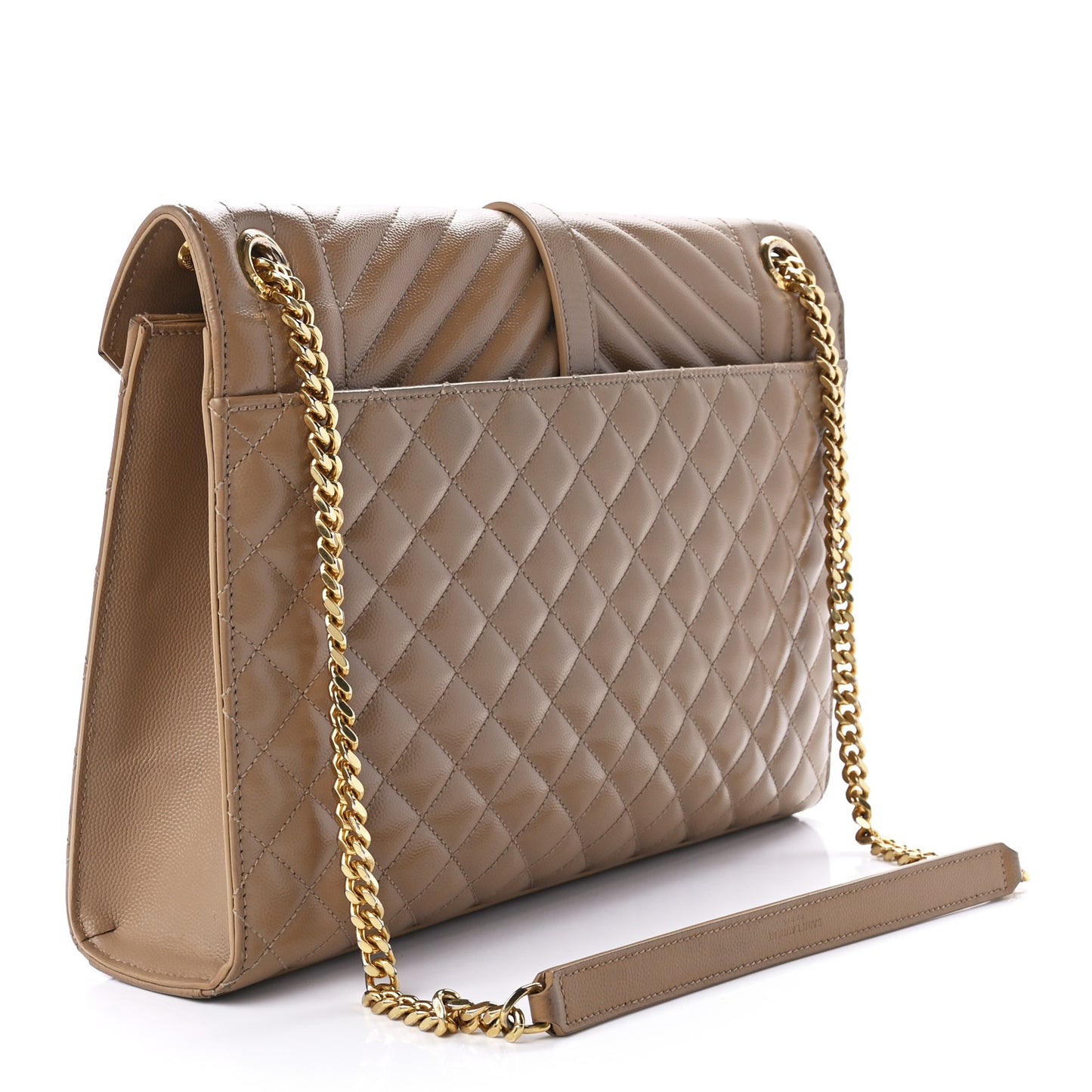 Grain De Poudre Textured Mixed Matelasse Triquilt Large Monogram Satchel Cork