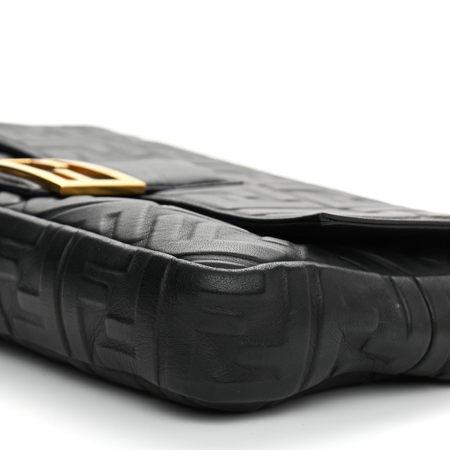 Nappa FF 1974 Embossed Large Baguette Black