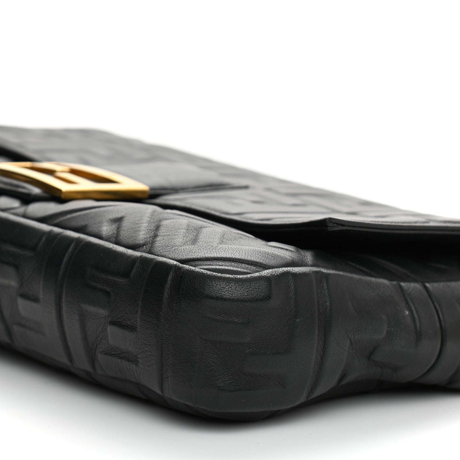 Fendi Nappa FF 1974 Embossed Large Baguette Black 10 of 11