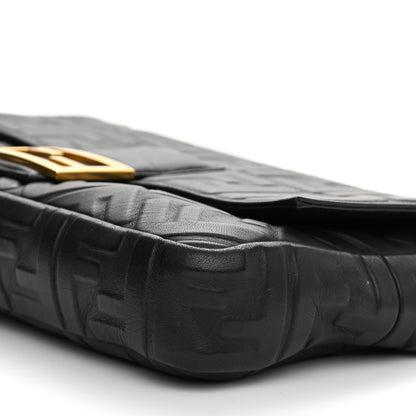 Fendi Nappa FF 1974 Embossed Large Baguette Black 10 of 11