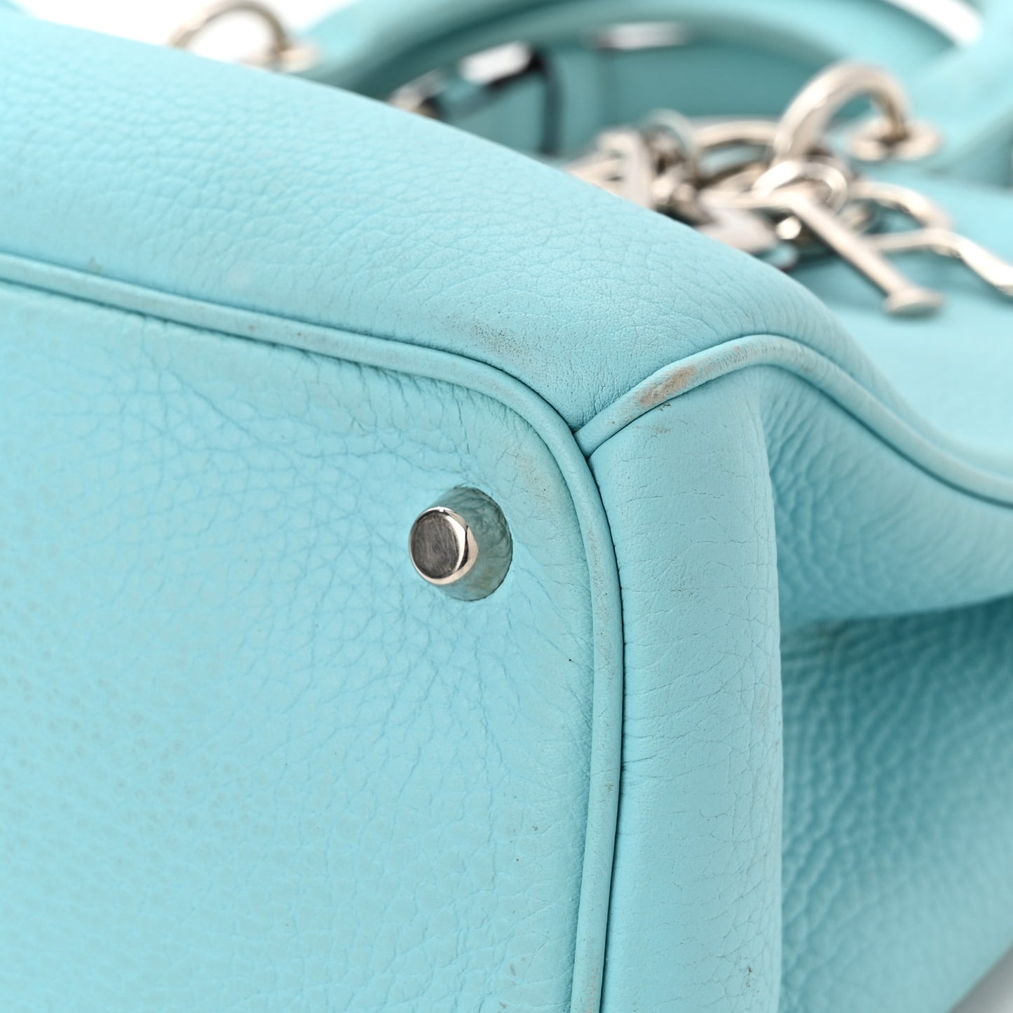 Smooth Calfskin Medium Diorissimo Tote Light Blue