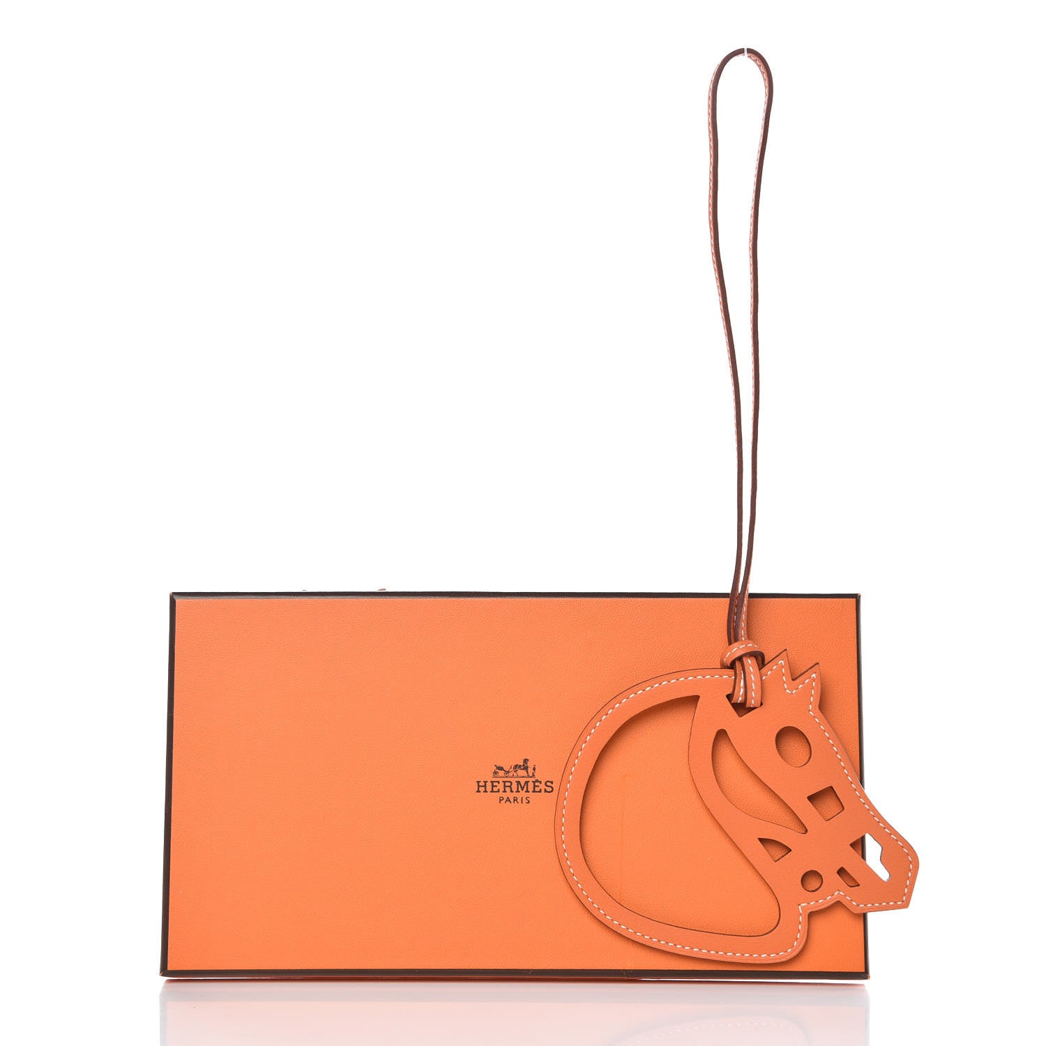 Hermes Swift Paddock Cheval Horse Bag Charm Orange 4 of 4