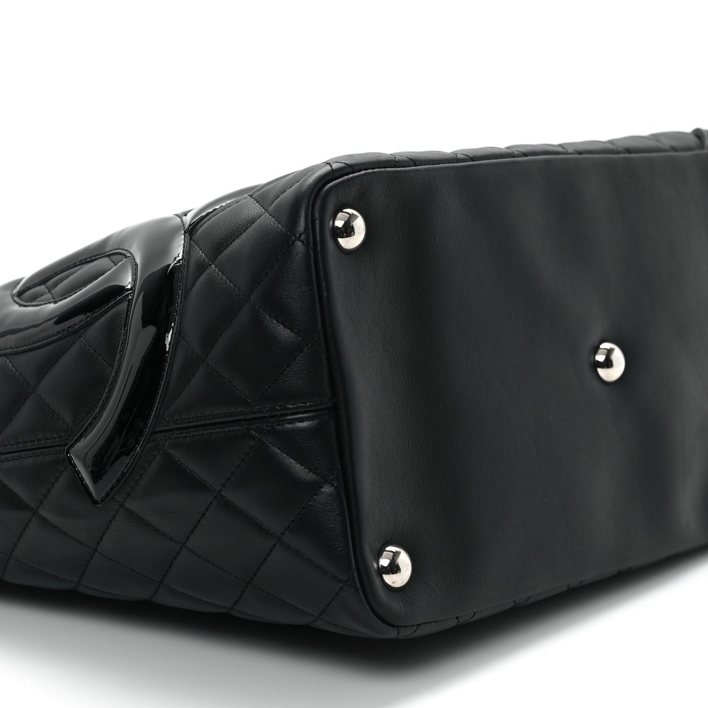 Calfskin Quilted Large Cambon Tote Black