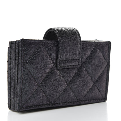 Chanel Iridescent Caviar Quilted Gusseted Card Holder Black 3 of 8