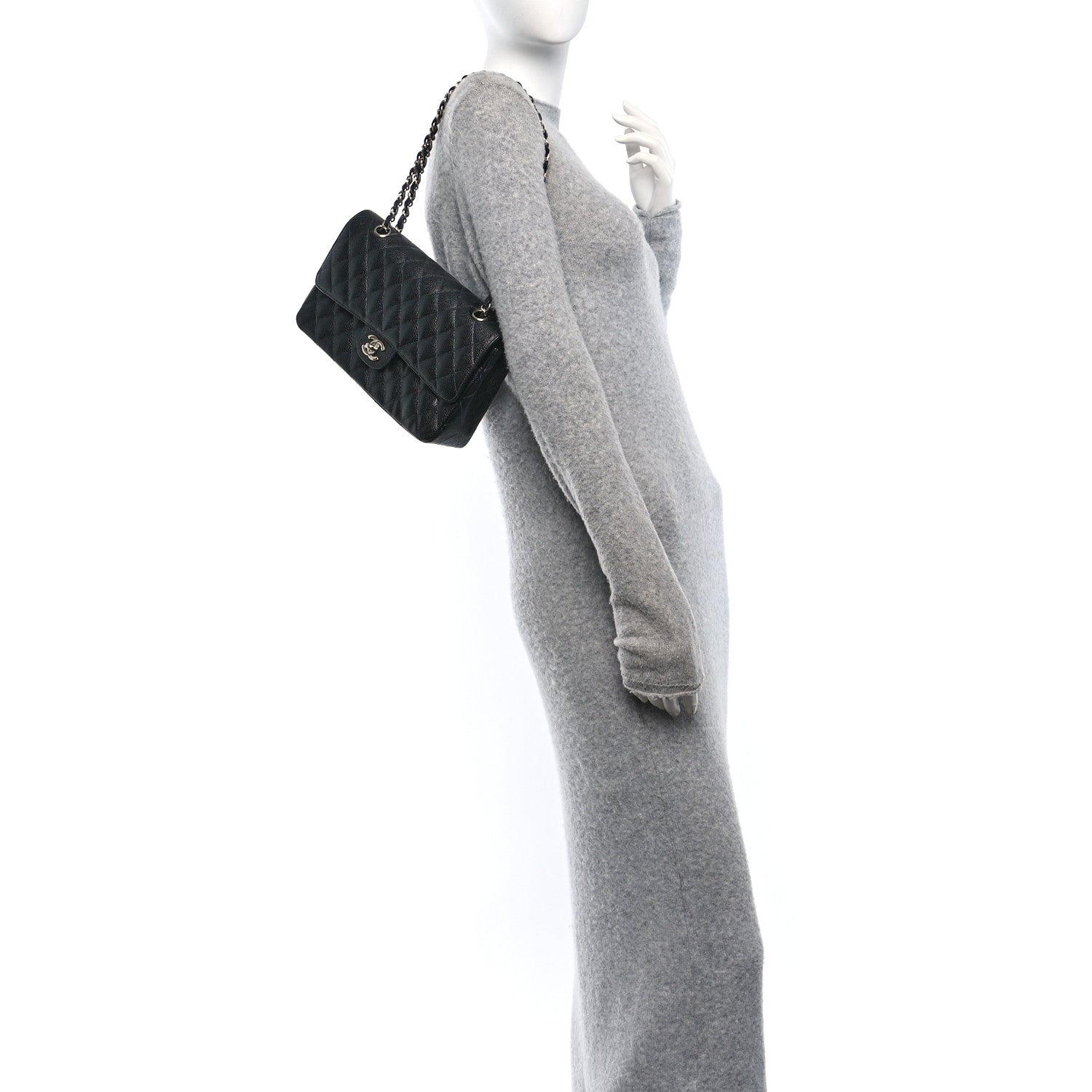 Chanel Caviar Quilted Medium Double Flap Black 2 of 10