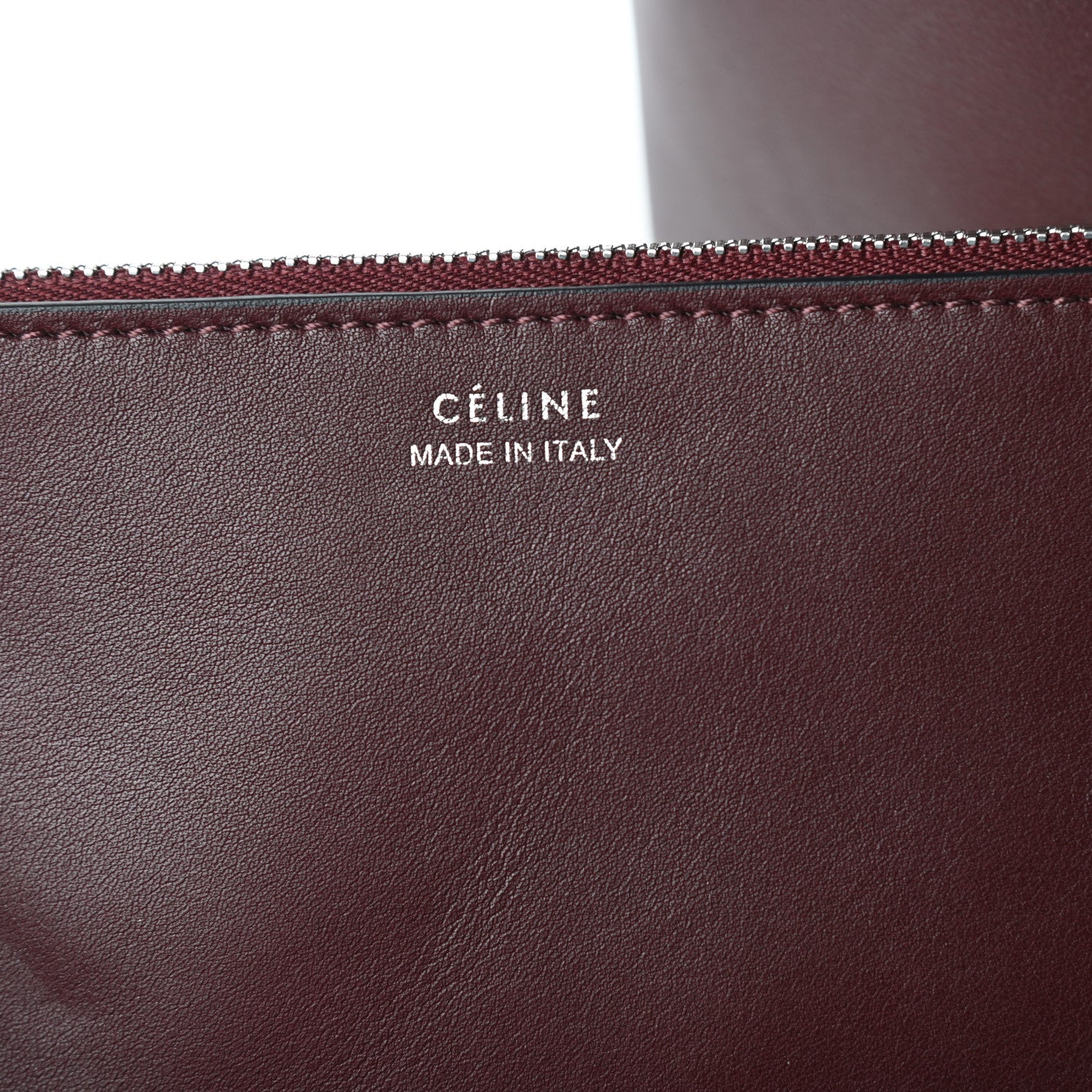Celine Shiny Smooth Calfskin Small Twisted Cabas Burgundy Cream 6 of 8