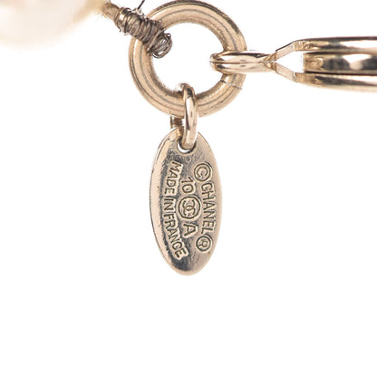 Chanel Crystal Pearl CC Short Necklace Gold 4 of 7