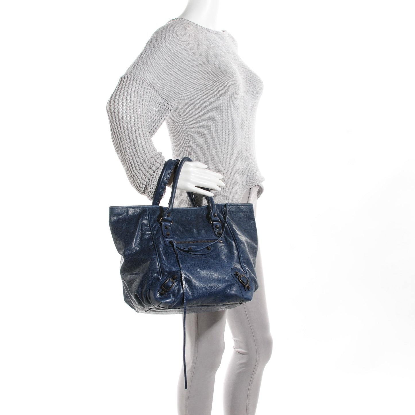 Agneau Classic Hardware S Sunday Tote Bleu Roi