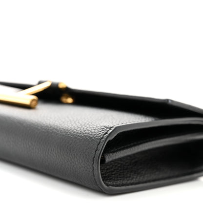 Tom Ford Calfskin T Clasp Tara Wallet On Strap Black 10 of 16
