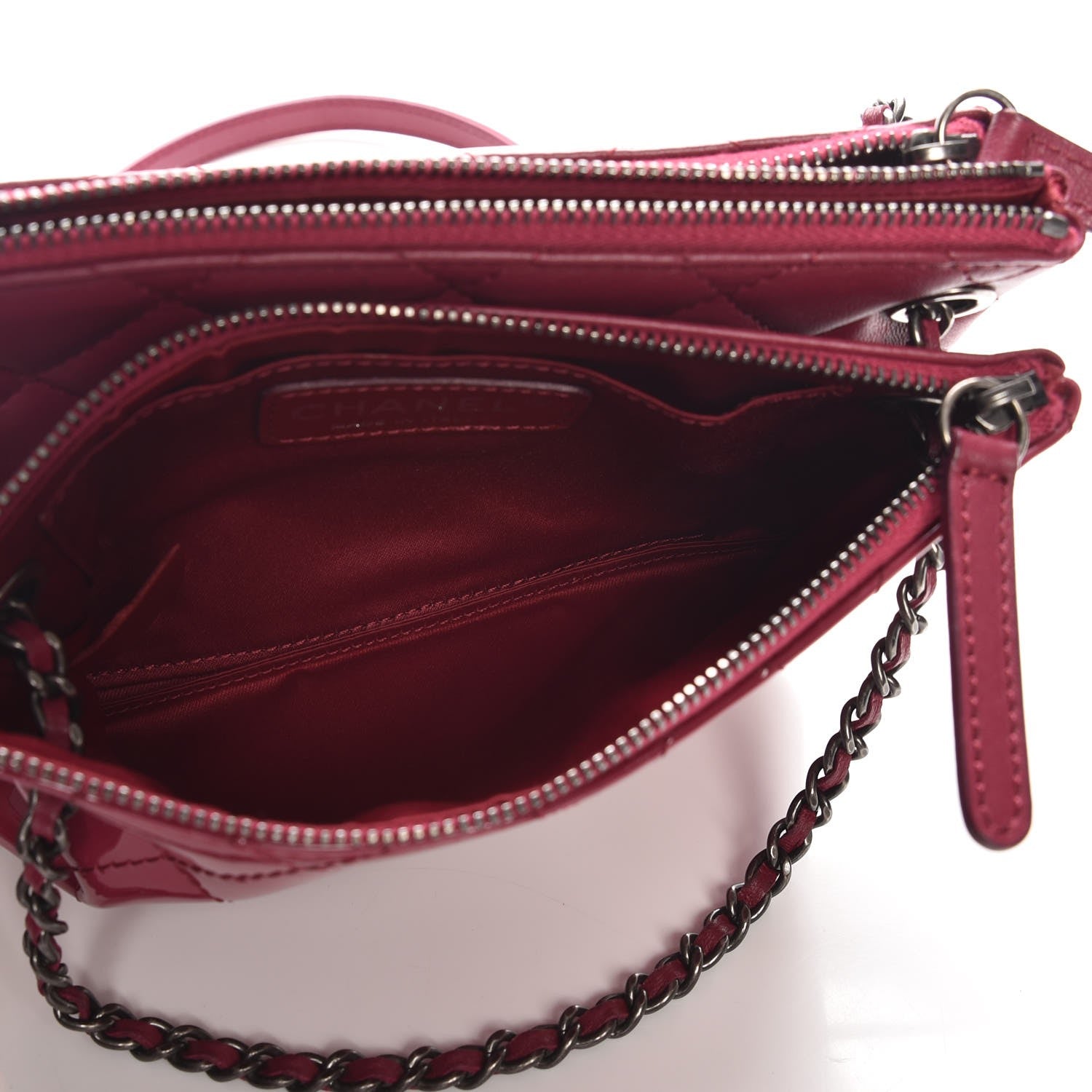 Chanel Patent Quilted Crossbody Pink 7 of 9
