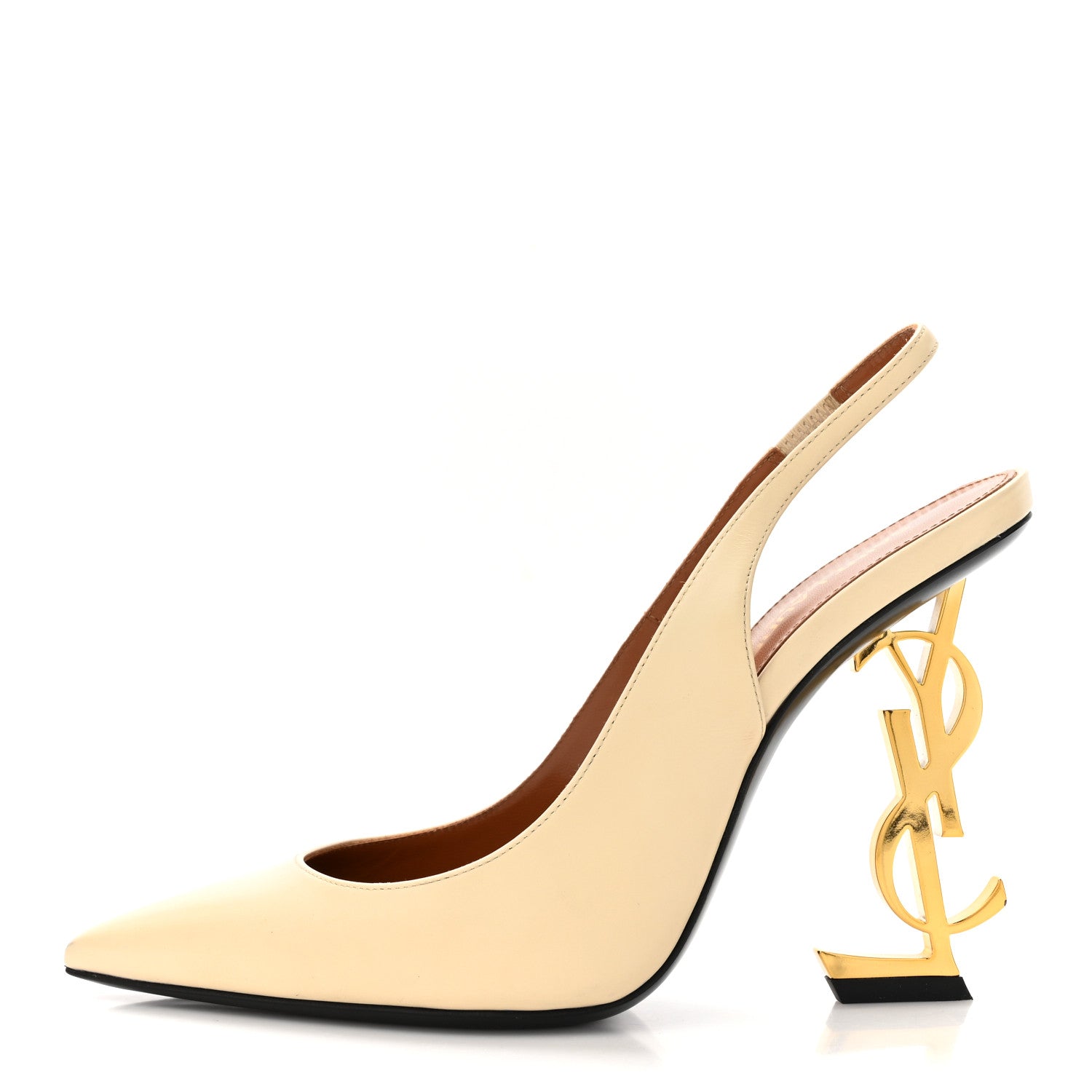 Saint Laurent Calfskin Opyum 110 Slingback Pumps 36.5 Real Beige 1 of 12