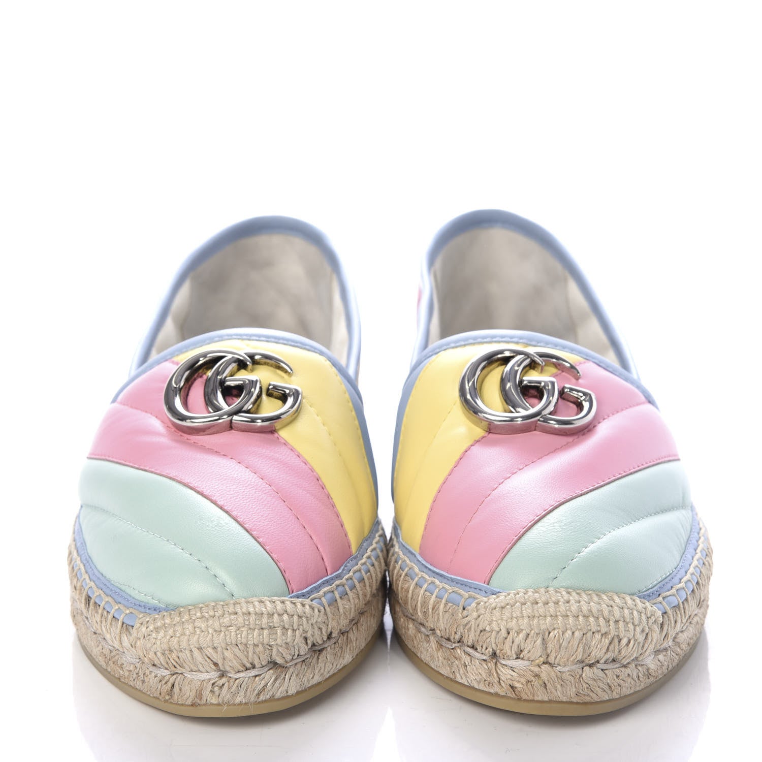 Gucci Nappa Matelasse Diagonal GG Marmont Espadrilles 38 Multicolor Pastel 2 of 11