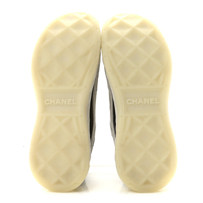 Chanel Suede Calfskin Nylon Grosgrain CC Sneakers 38 White 6 of 9