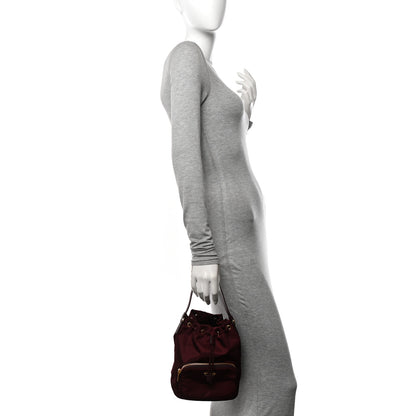 Prada Re-Nylon Saffiano Duet Bucket Crossbody Bag Bordeaux 2 of 10