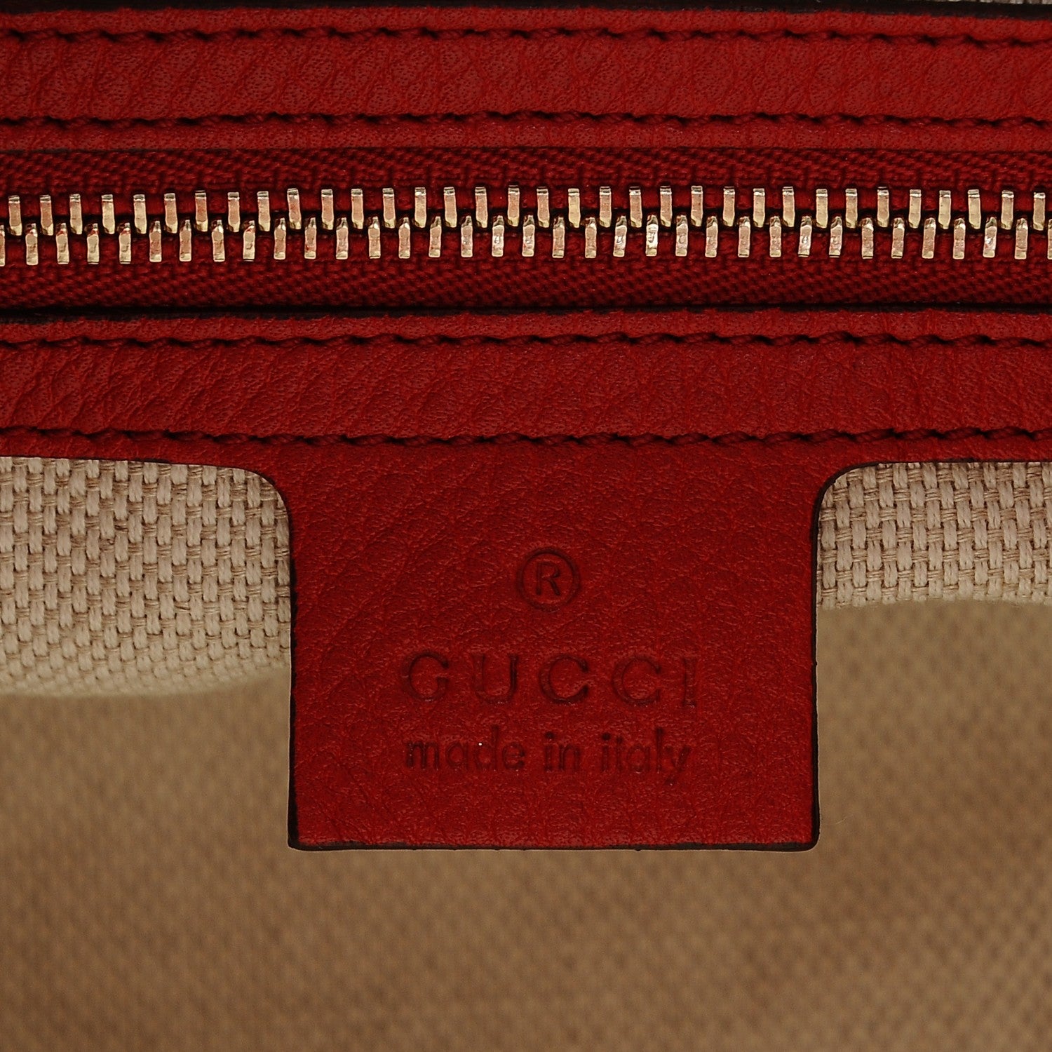 Gucci Pebbled Calfskin Medium Soho Chain Shoulder Bag Tabasco Red 6 of 6