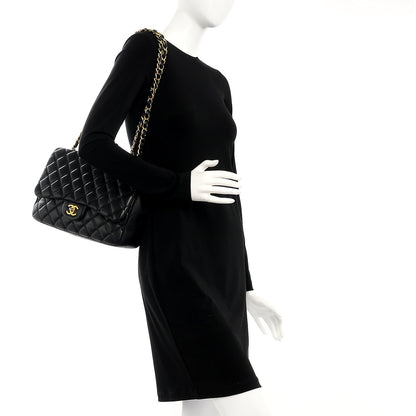 Chanel Lambskin Quilted Jumbo Single Flap Black 2 of 15