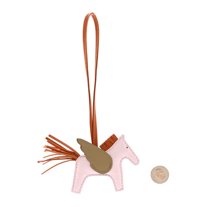 Hermes Milo Lambskin Grigri Rodeo Pegase Horse Bag Charm PM Mauve Pale Pain D'epice Beige Marfa 2 of 5