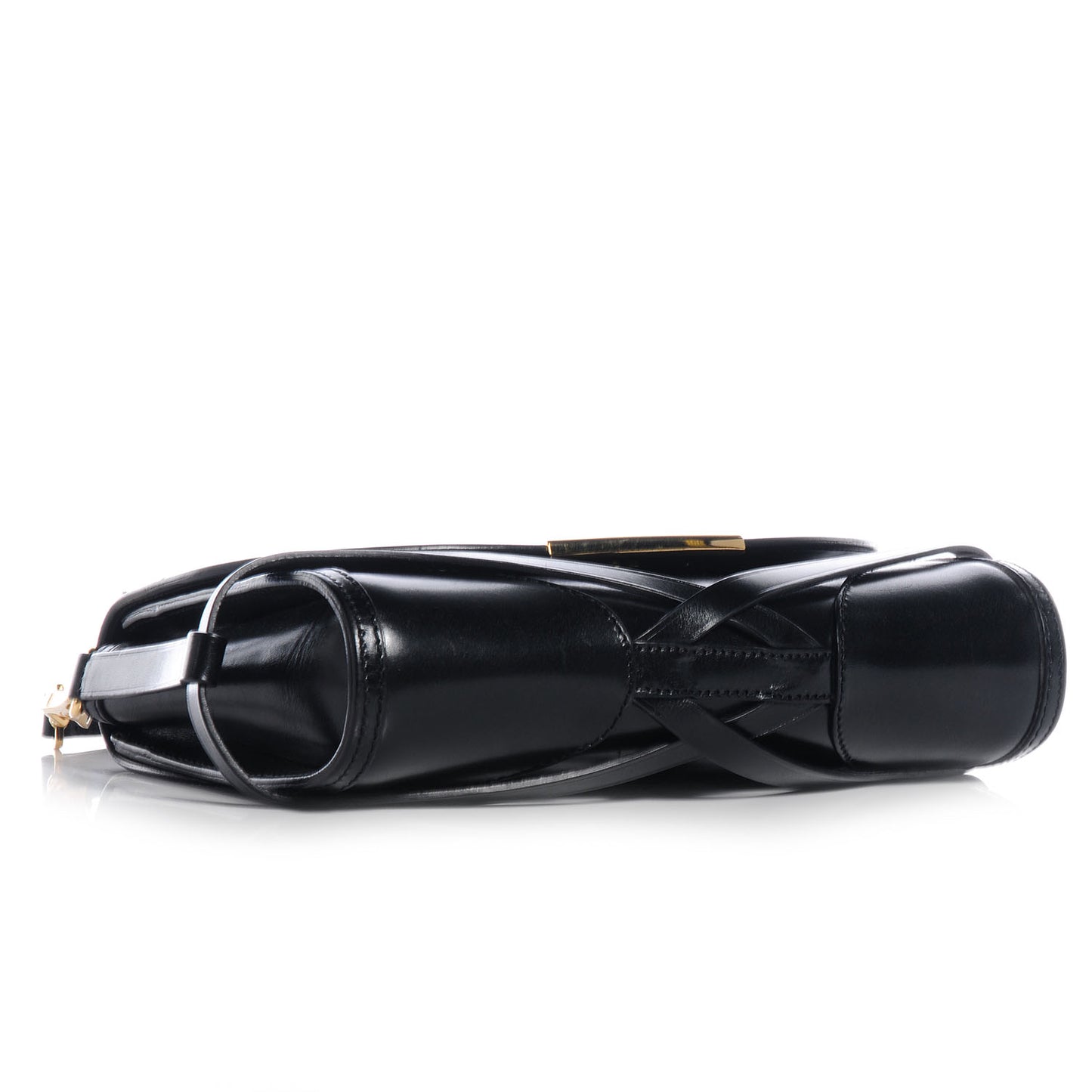 Polished Bridle Leather Small Abbott Crossbody Black