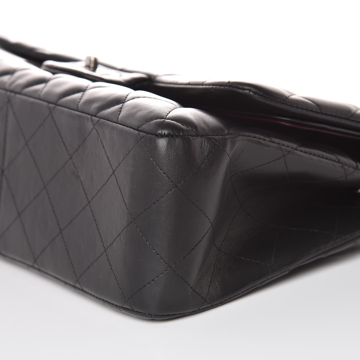 Chanel Lambskin Quilted Jumbo Double Flap Black 9 of 14