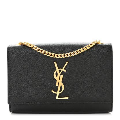 Saint Laurent Grain De Poudre Small Monogram Kate Satchel Black 1 of 10