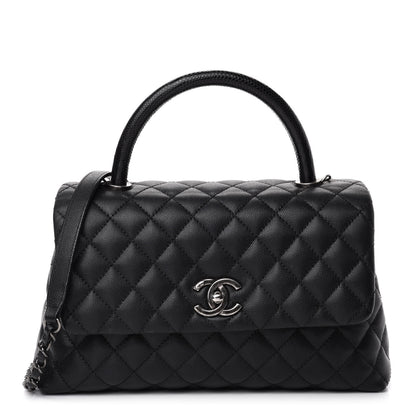 Chanel Caviar Lizard Quilted Small Coco Handle Flap Black 1 of 17