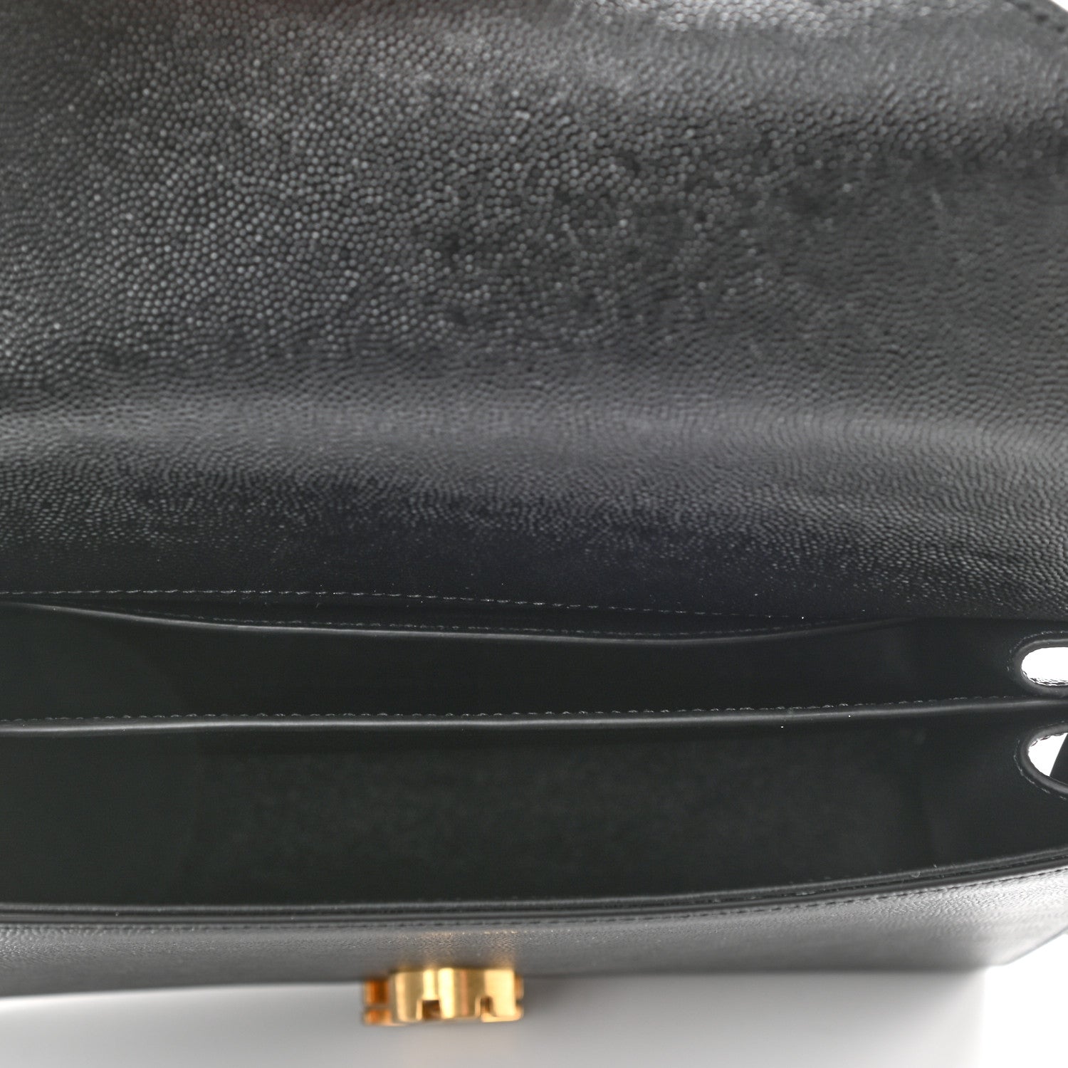 Saint Laurent Grain de Poudre Medium Classic Monogram Cassandra Top Handle Black 5 of 9