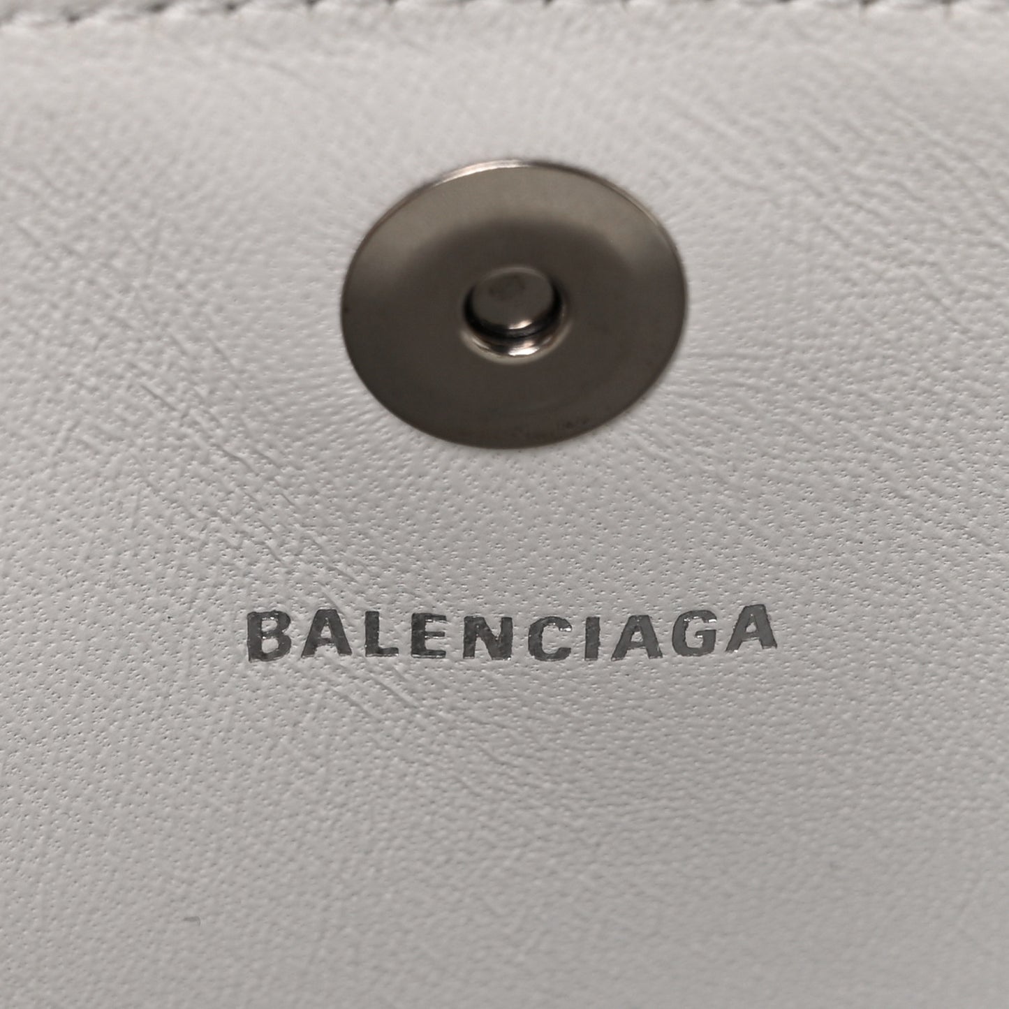 Grained Calfskin XS Hourglass East West Tote White