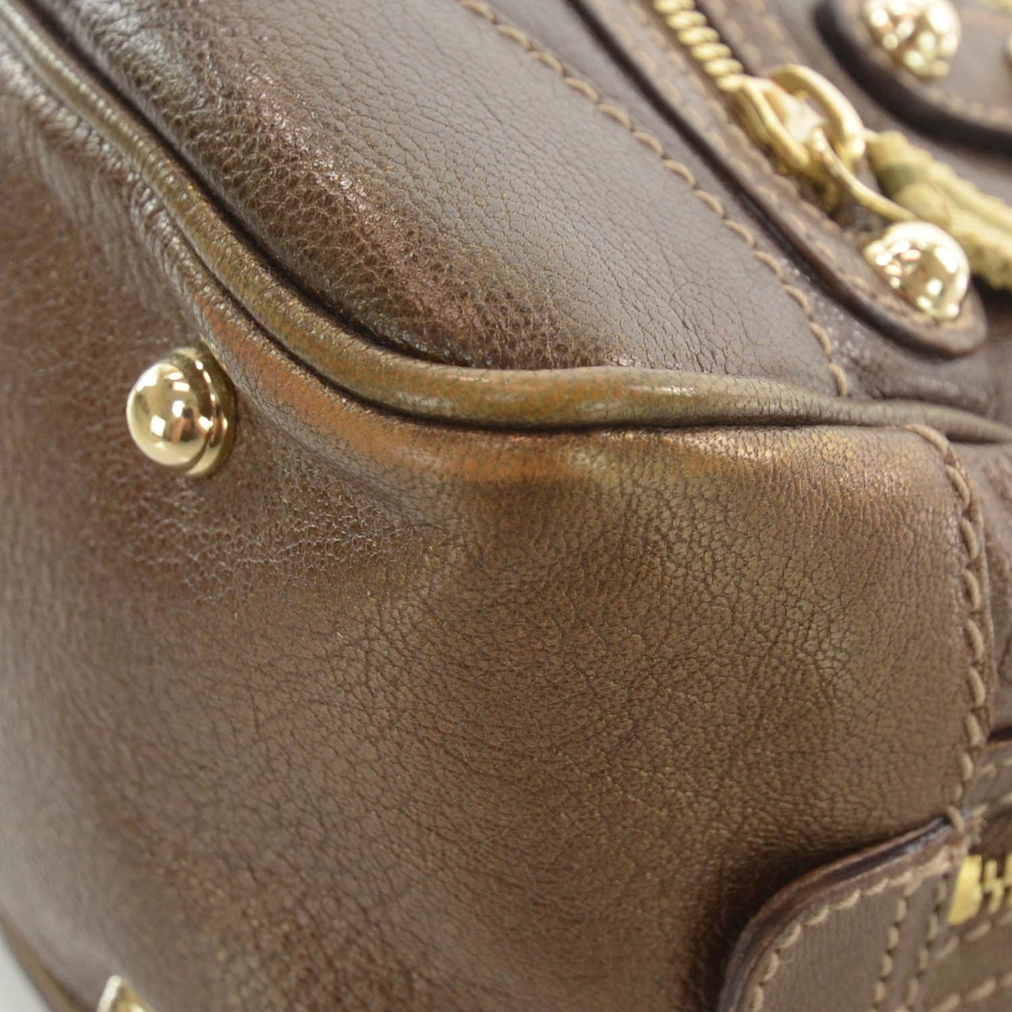 Leather Capri Small Bowler Bronze