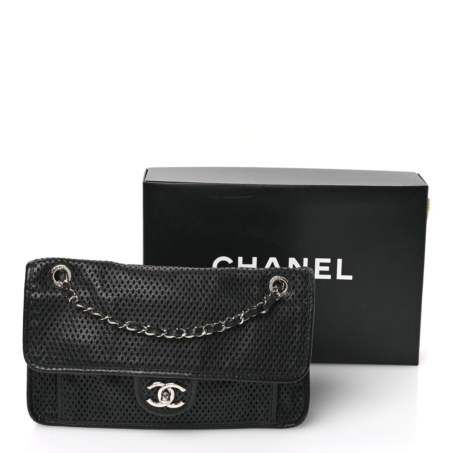 Chanel Perforated Calfskin Large Up In The Air Flap Black 11 of 11