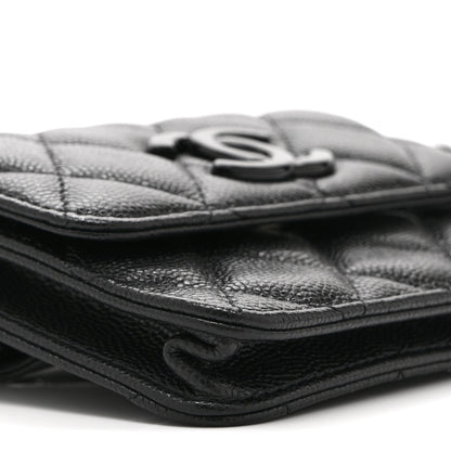 Chanel Caviar Quilted My Everything Belt Flap Card Holder Black 10 of 12