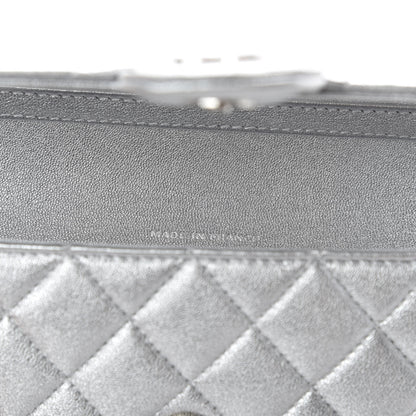 Chanel Metallic Lambskin Quilted Glasses Case With Chain Silver 9 of 11