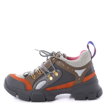 Gucci X SEGA Mesh Canvas Calfskin Womens Flashtrek Sneakers 38 White Box Pink Ardesia Loess 1 of 7