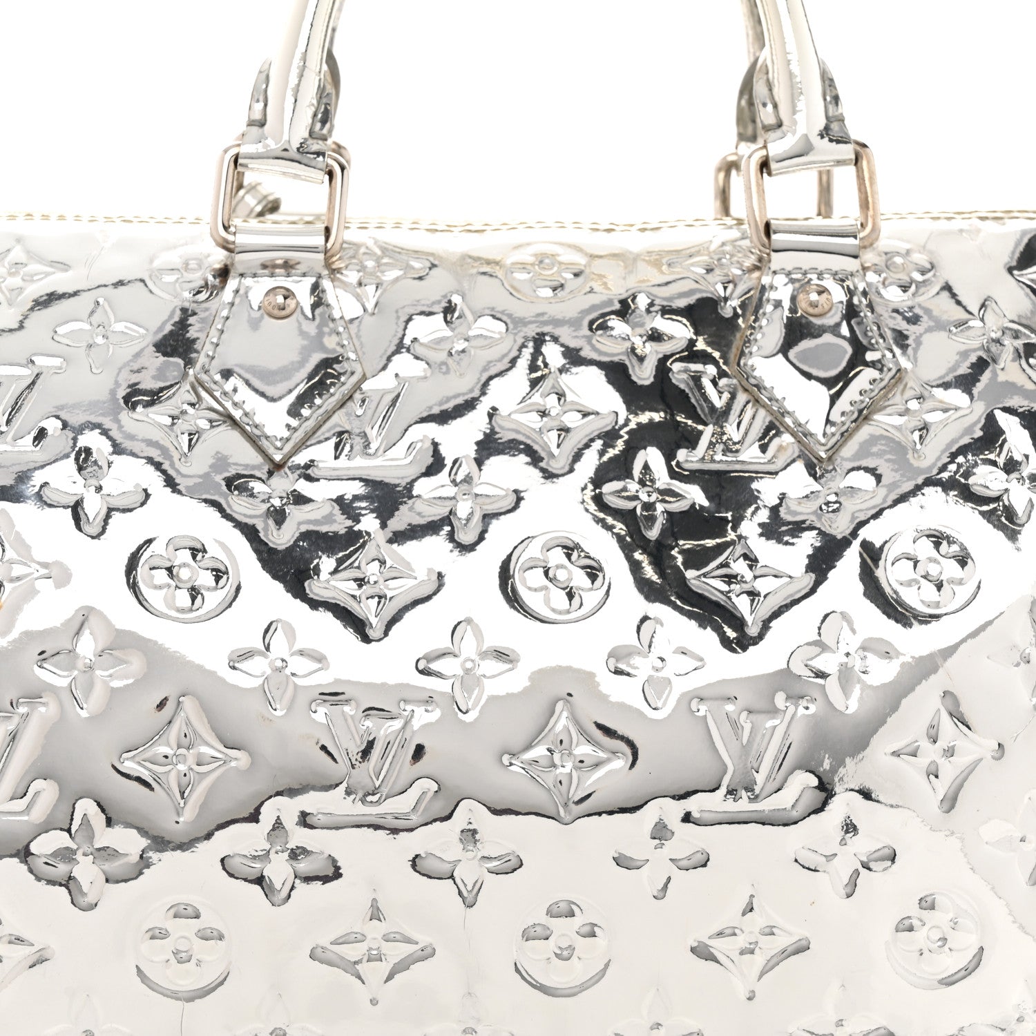 Louis Vuitton Monogram Miroir Speedy 35 Silver 8 of 19