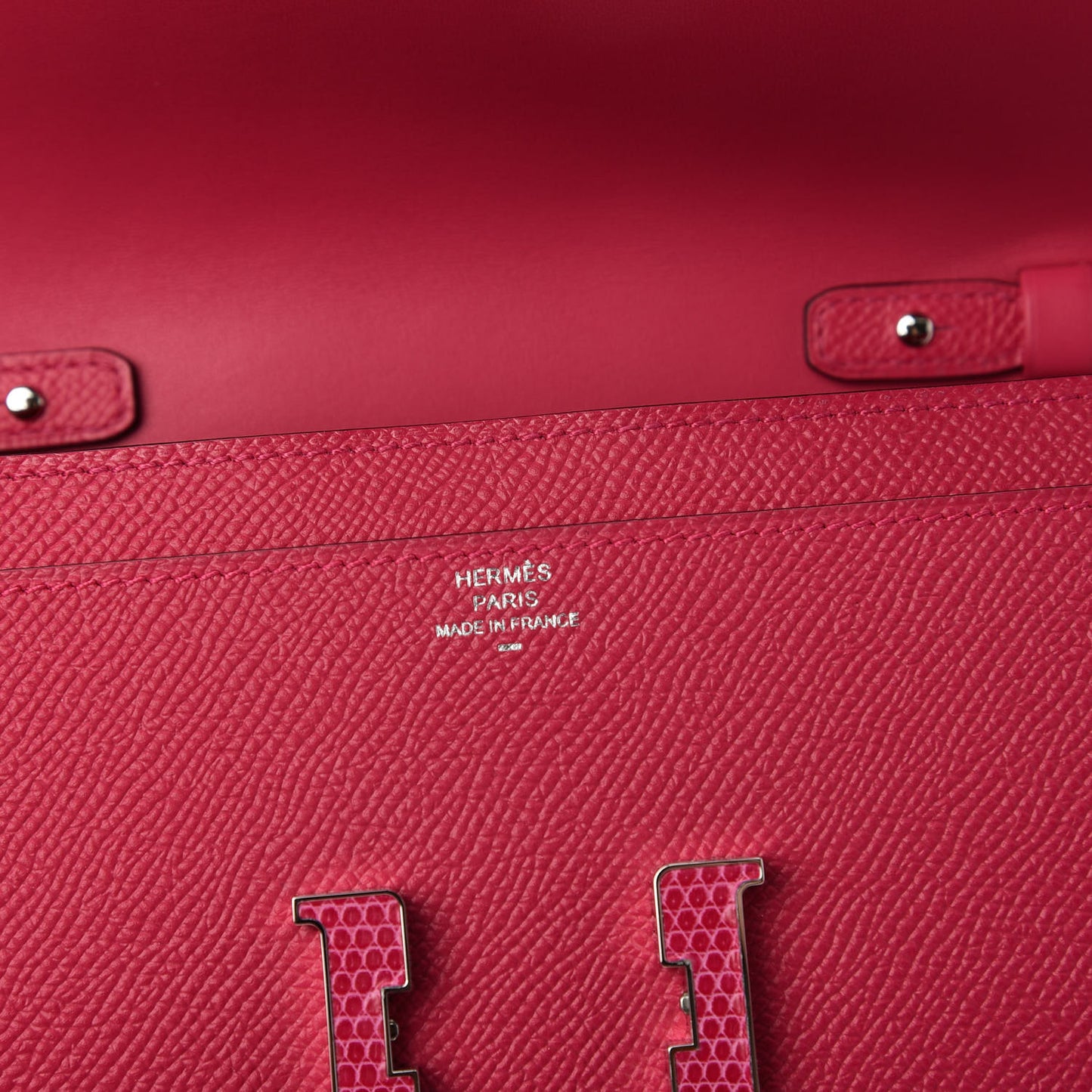 Epsom Lizard Constance Wallet To Go Rose Mexico