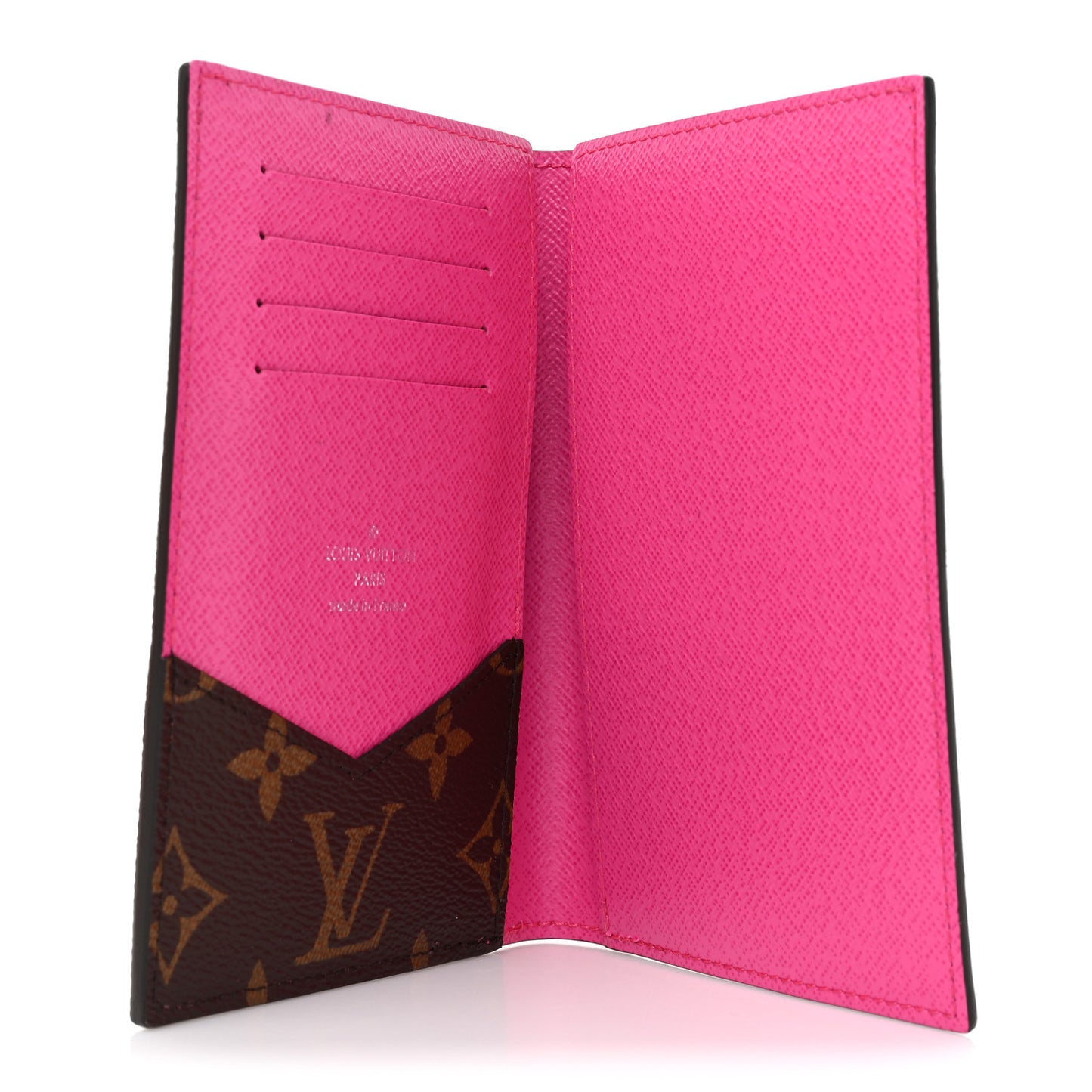 Monogram Macassar Passport Cover Fuchsia