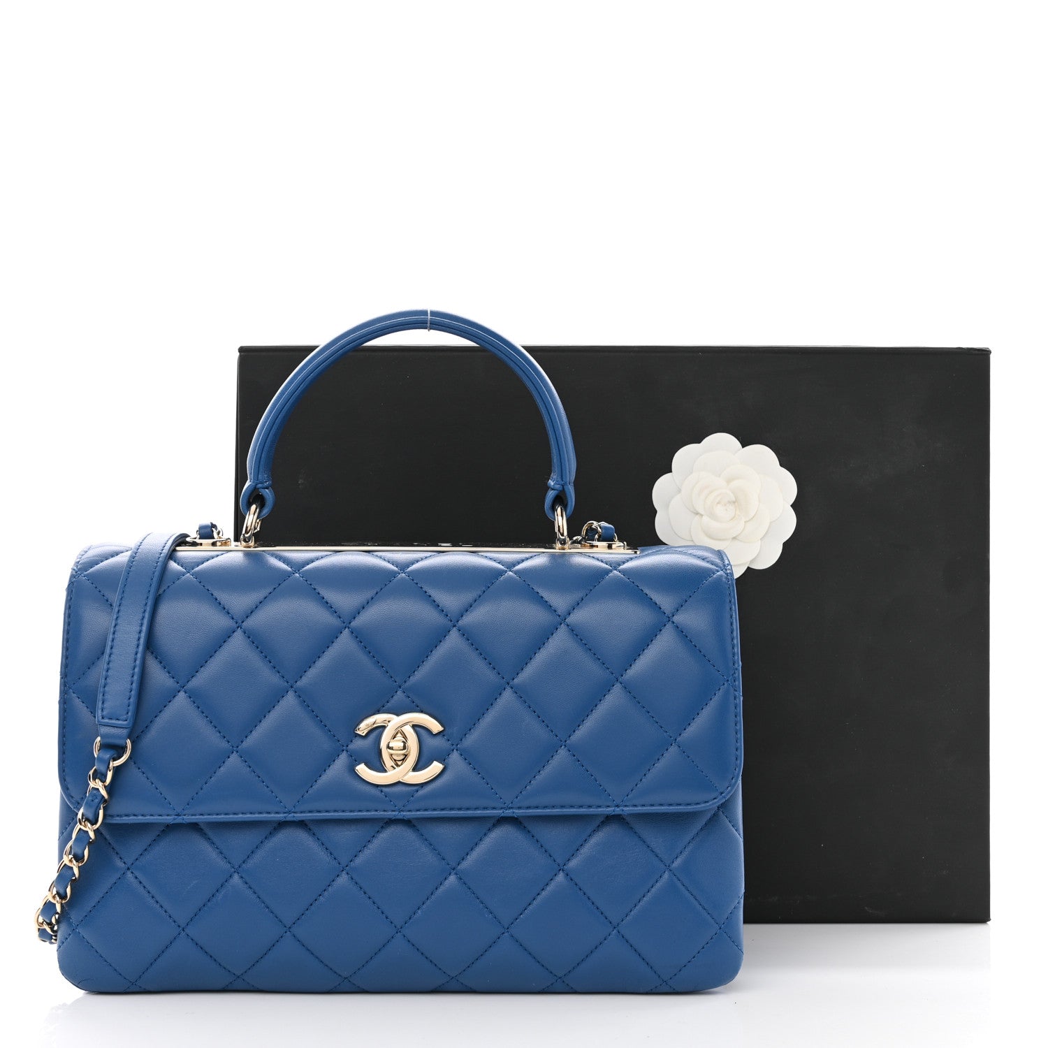 Chanel Lambskin Quilted Medium Trendy CC Flap Dual Handle Bag Dark Blue 11 of 11