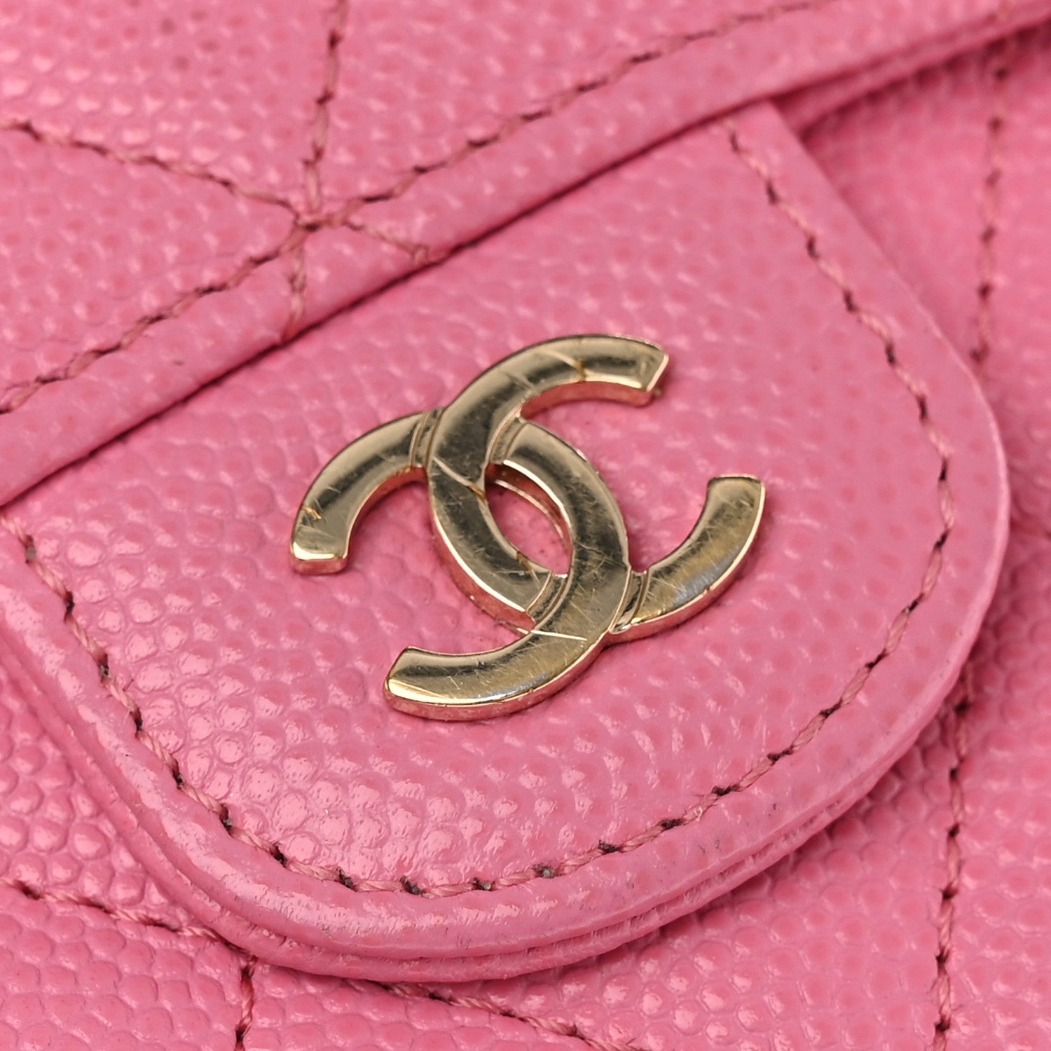 Chanel Caviar Quilted Compact Flap Wallet Pink 10 of 13