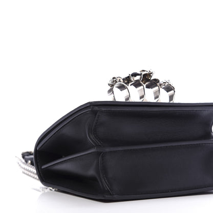 Alexander McQueen Calfskin Embroidered Knuckle Crossbody Black 8 of 10