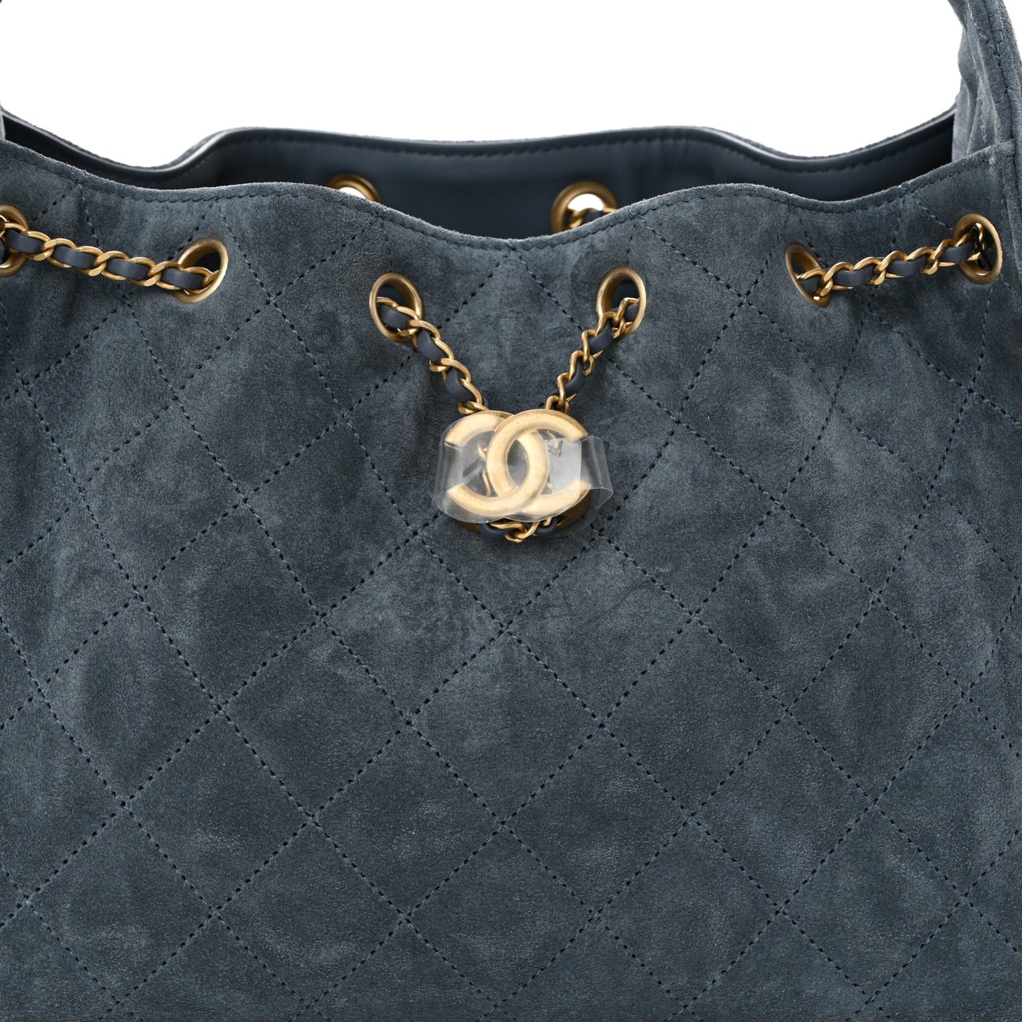 Suede Quilted Small Chanel 25 Handbag Blue