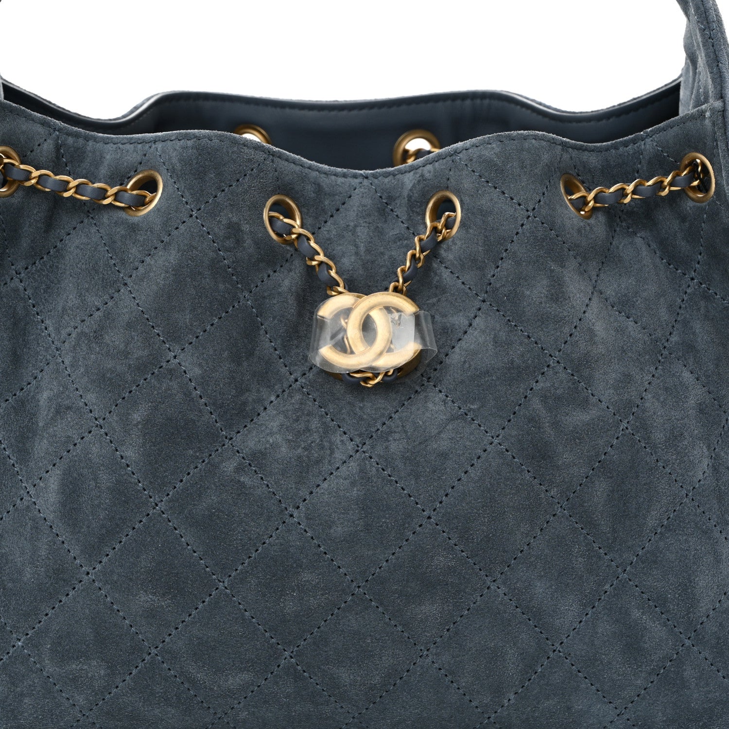 Chanel Suede Quilted Small Chanel 25 Handbag Blue 8 of 11