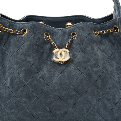 Chanel Suede Quilted Small Chanel 25 Handbag Blue 8 of 11
