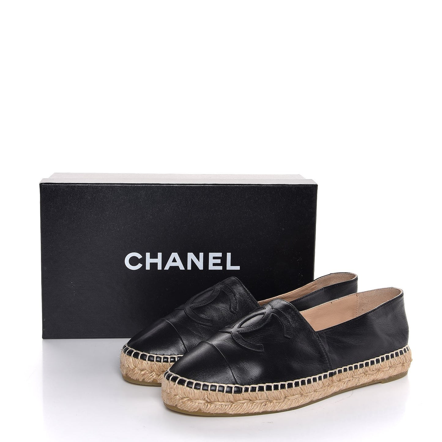 Lambskin CC Espadrilles 38 Black
