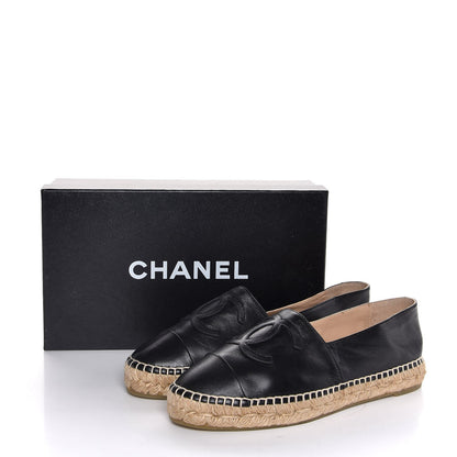 Chanel Lambskin CC Espadrilles 38 Black 10 of 10