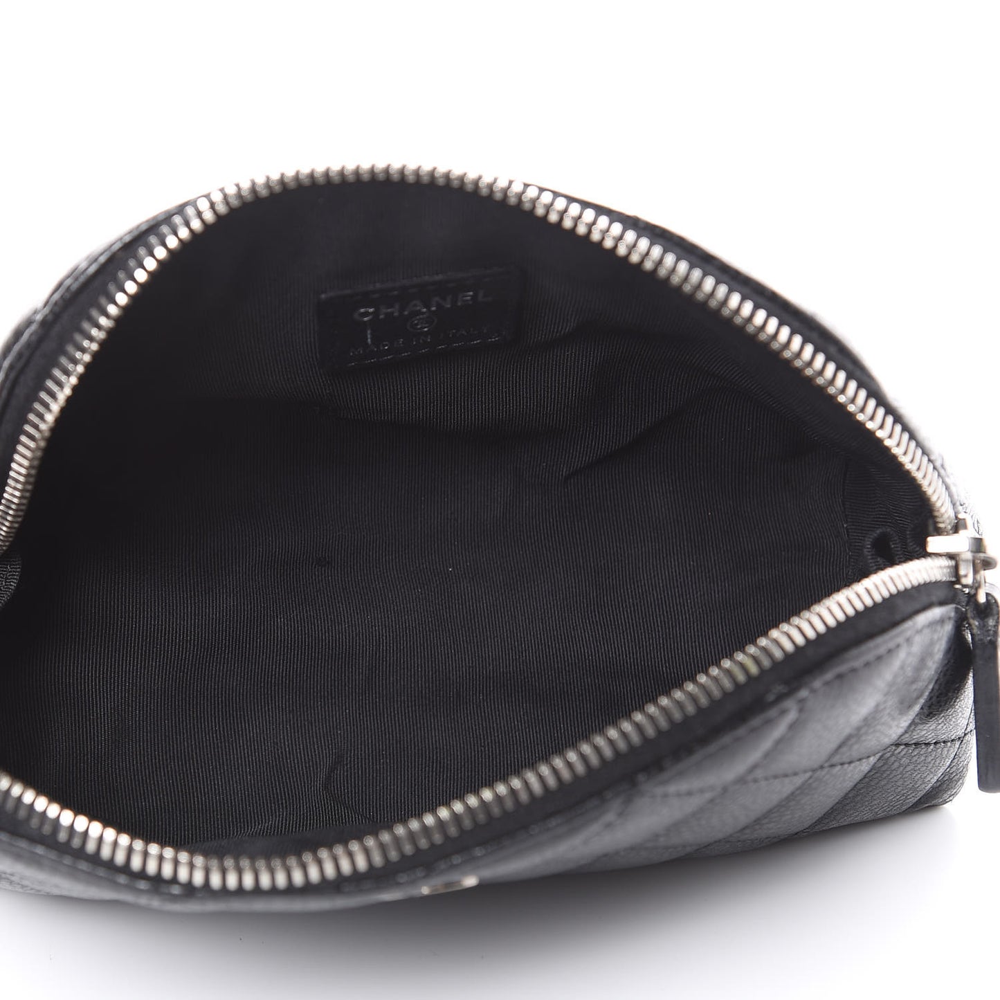 Caviar Quilted Cosmetic Case Black