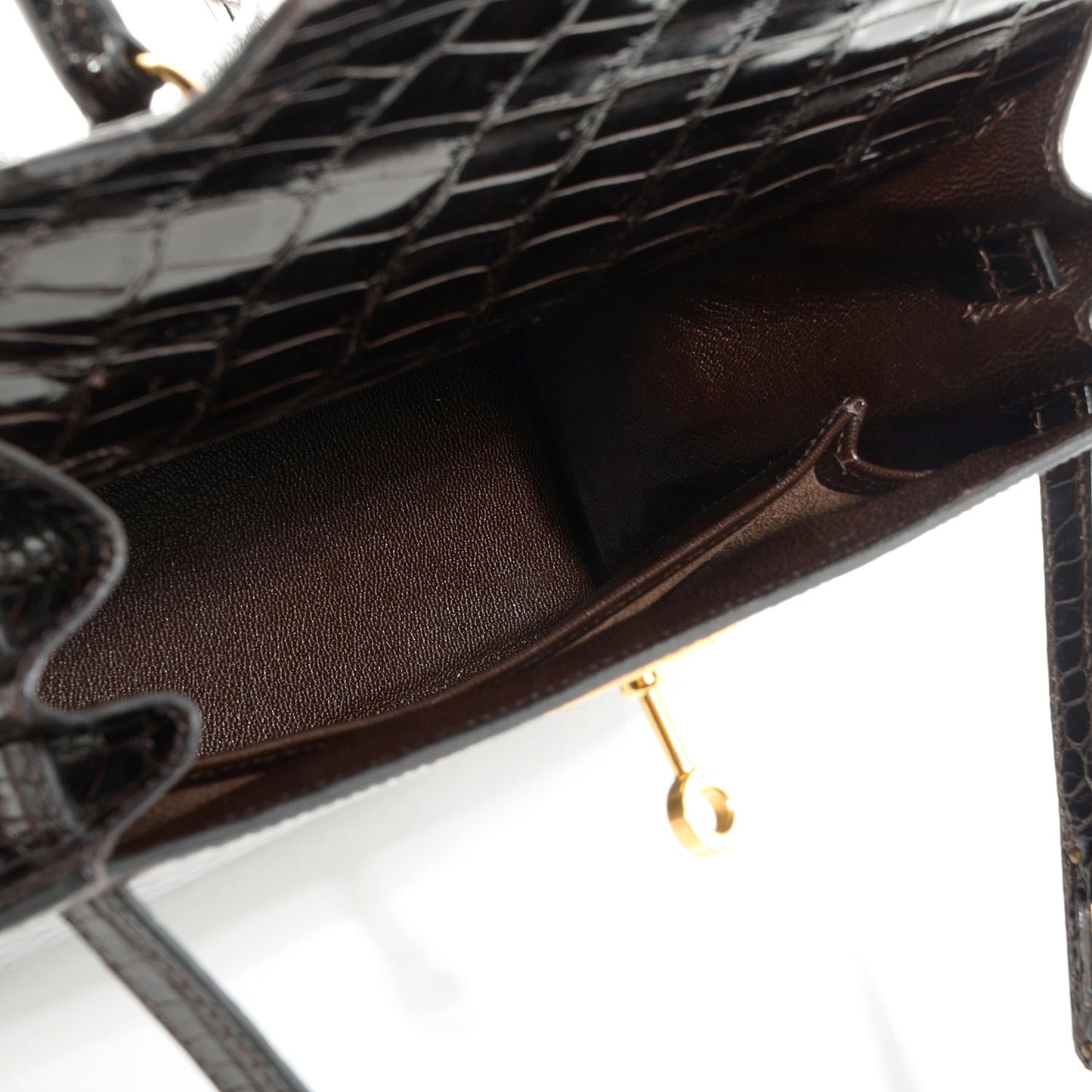 Shiny Porosus Crocodile Kelly Sellier 25 Cocoan
